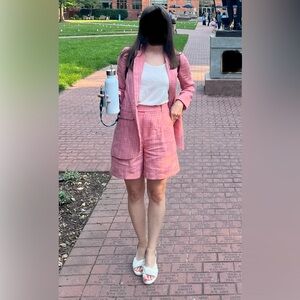 Women's Pink Linen Blend Suit - Madewell